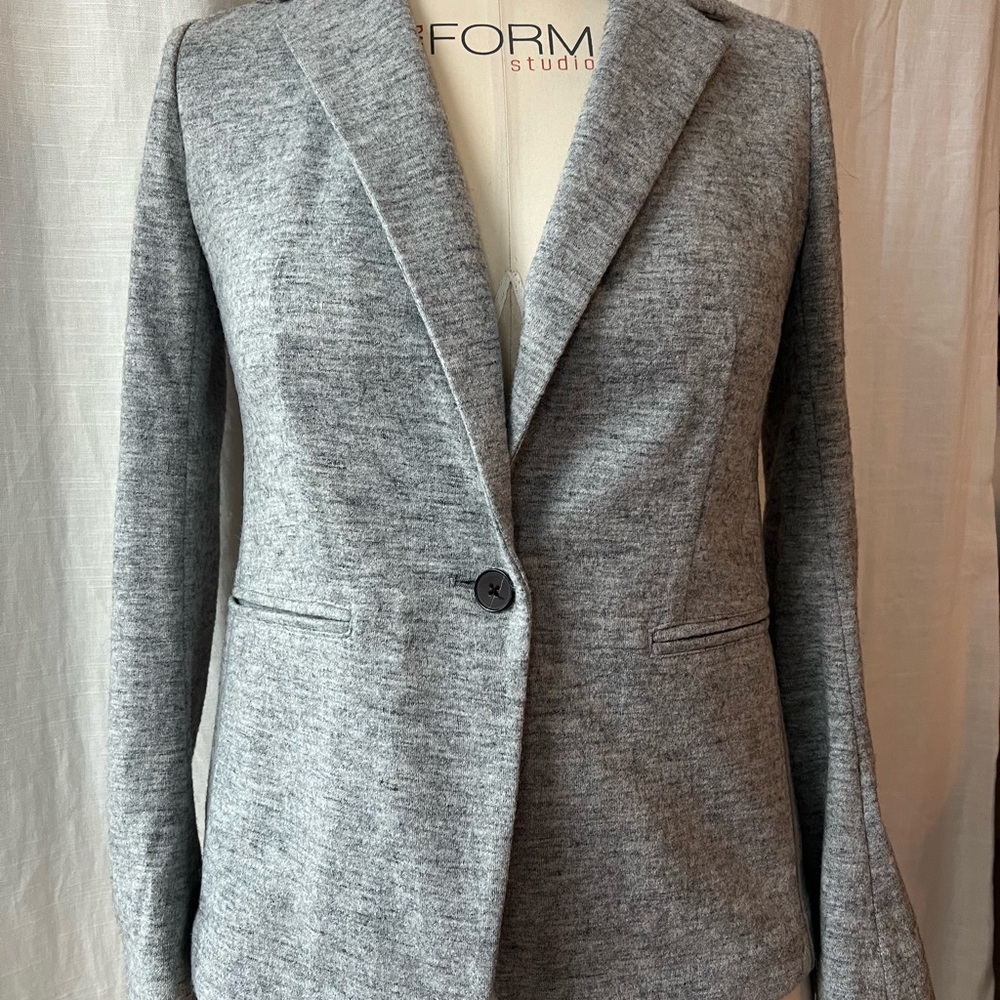 Banana Republic 4 Petite Grey Wool Mix Sweater Blazer/ Suit Jacket